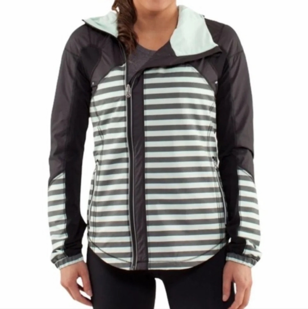 Lululemon Athletica Black and Gray Bomber Jacket